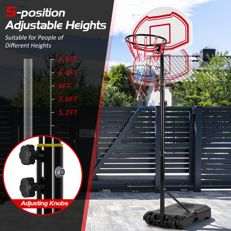 Height Adjustable Basketball Hoop with 2 Nets and Fillable BaseCostway Gallery View 8 of 10